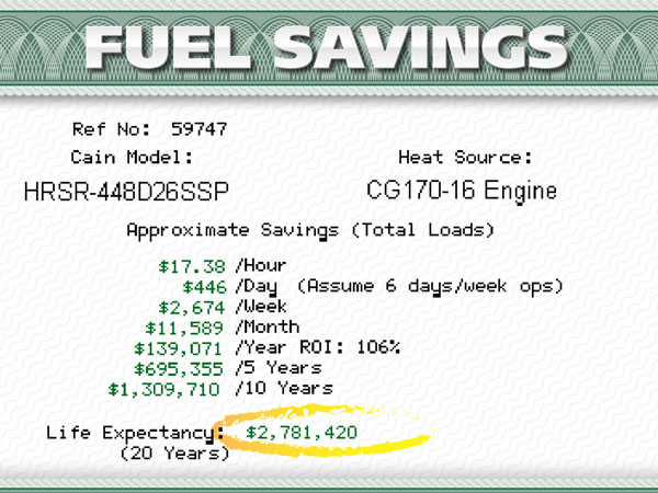 Energy Savings Screen